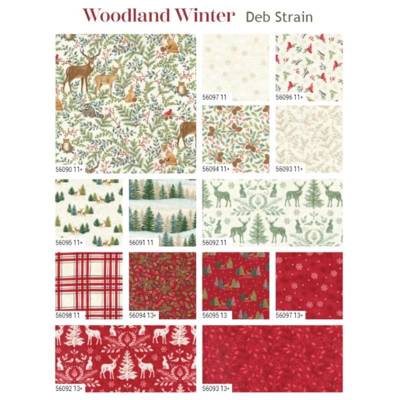 Woodland Winter Mini Charm Pack | Deb Strain | 42 - 2.5" Squares