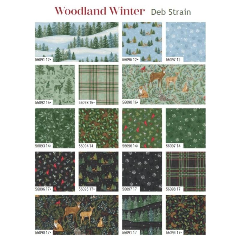 Woodland Winter Mini Charm Pack | Deb Strain | 42 - 2.5" Squares