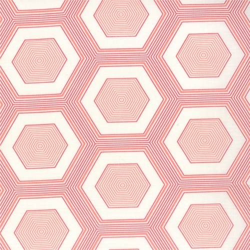 Hexagons in Honeysuckle Pink