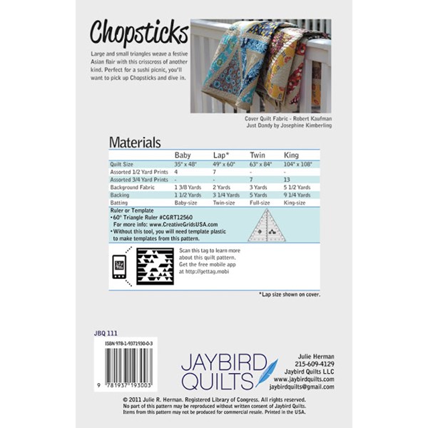 Chopsticks Quilt Pattern | Jaybird Quilts