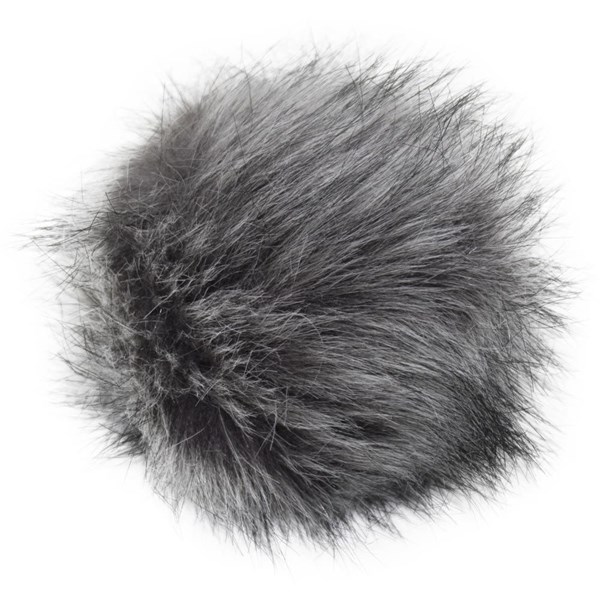 Faux Fur Pom With Loop - Grey Wolf