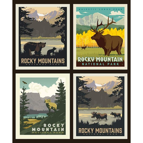 National Parks Pillow Panel - Rocky Mountains