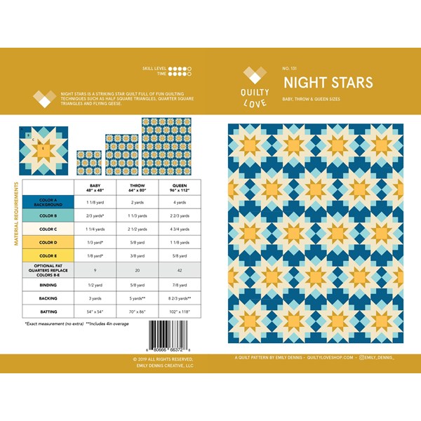 Night Stars Pattern | Quilty Love