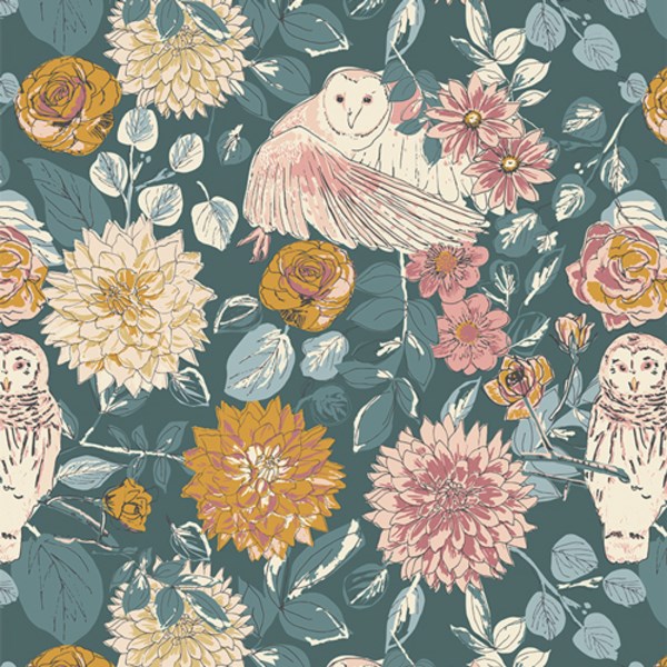 Owl Things Floral - Forest