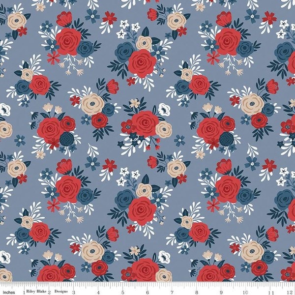 Red, White and True Bouquet - Stone - 5 YARDS