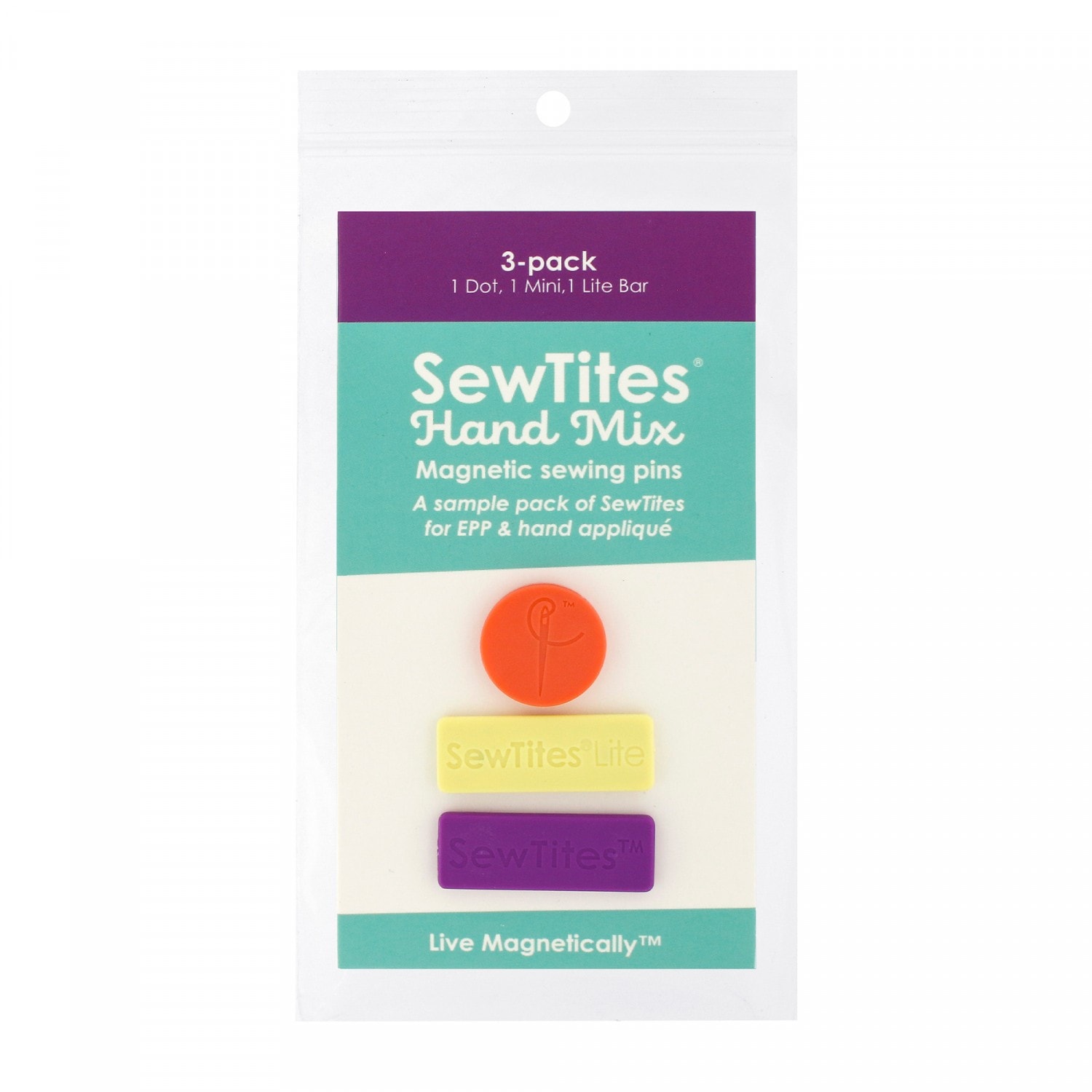 SewTites Hand Mix Magnetic Sewing Pins - 3-pack