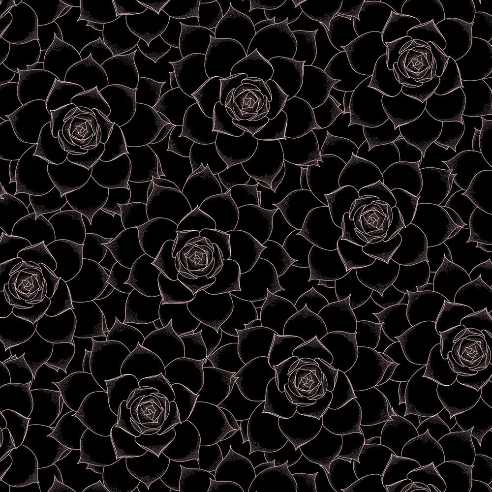 Roses - Black RAYON