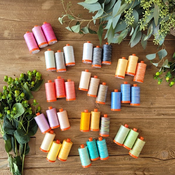 Aurifil, 10 Spool, Happy Colors Thread Collection - 220yds (50wt) : Sewing  Parts Online