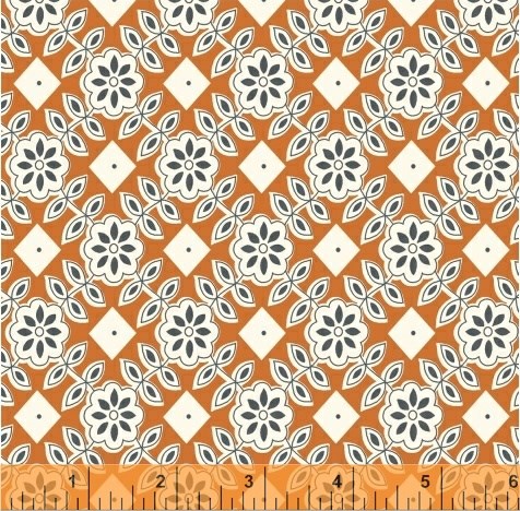 Floral Squares in Orange