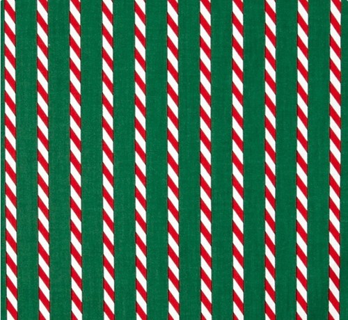 Candy Cane Stripe Flannel in Evergreen