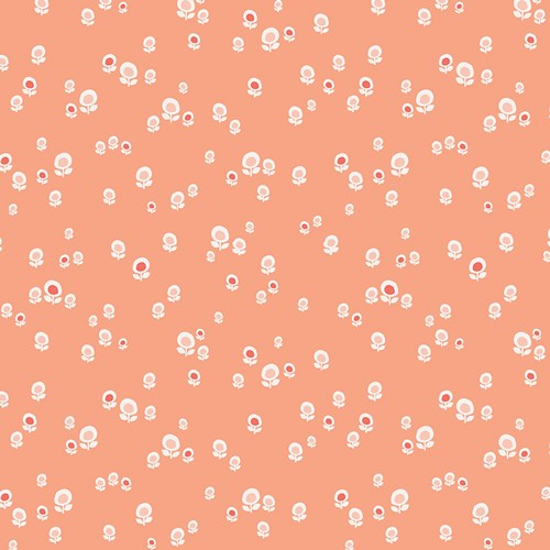 Geometric Bliss Spherical Buds in Peach VOILE