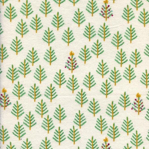 Christmas Forest in White TWILL