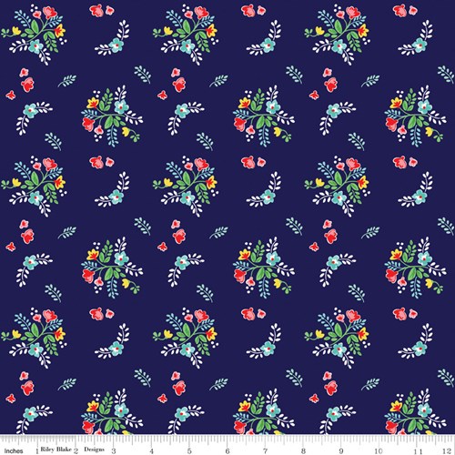 Floral in Navy