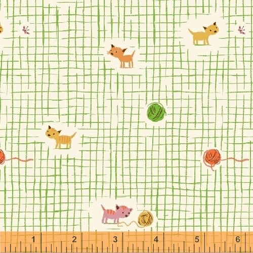 Kittens Yarn Grid in Green