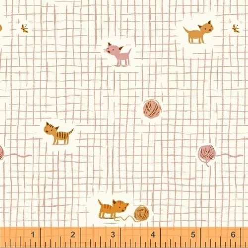 Kittens Yarn Grid in Pink