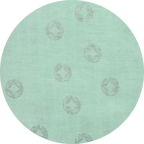 Circles in Mint and Silver DOUBLE GAUZE