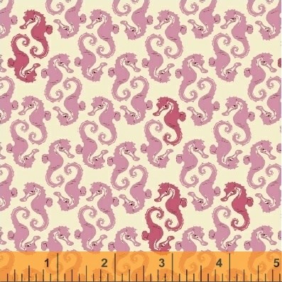 Seahorses in Cream Pink