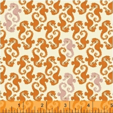 Seahorses in Cream Orange