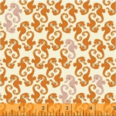 Seahorses in Cream Orange