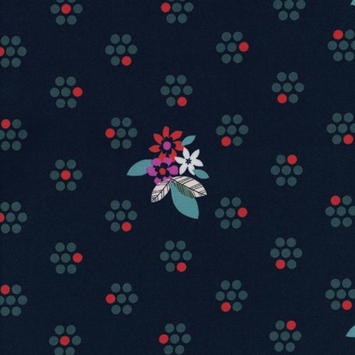 Fruit Blossoms in Navy