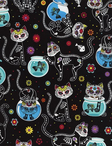 Cat Skeletons and Fishbowls in Black
