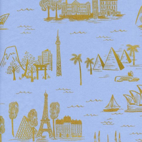 City Toile in Pale Blue Metallic LAWN