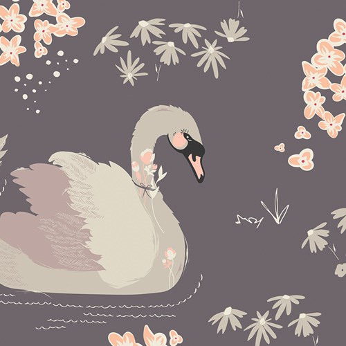 Dabbling Swan in Plum