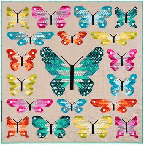 Lepidoptera Quilt Kit Using Paintbox Basics by Elizabeth Hartman