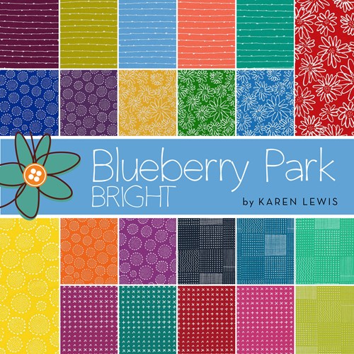 Blueberry Park Bright Colorstory Half Yard Bundle by Karen Lewis Textiles