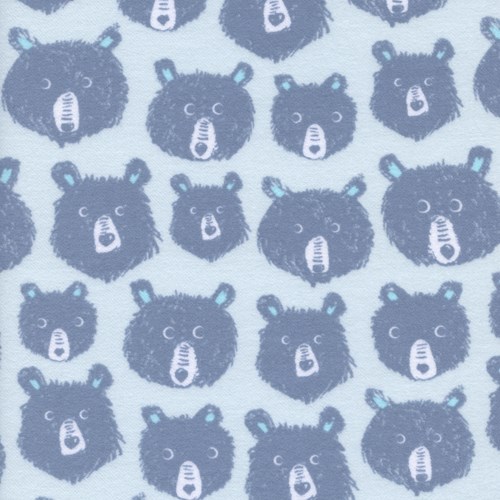 Teddy and the Bears in Blue BRUSHED COTTON