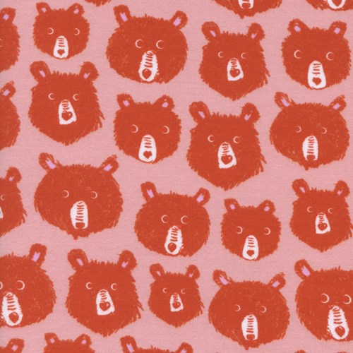 Teddy and the Bears in Pink BRUSHED COTTON