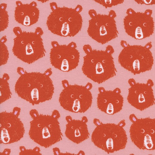 Teddy and the Bears in Pink BRUSHED COTTON
