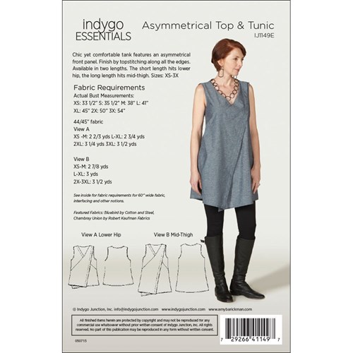 Asymmetrical Top & Tunic Pattern by Indygo Essentials