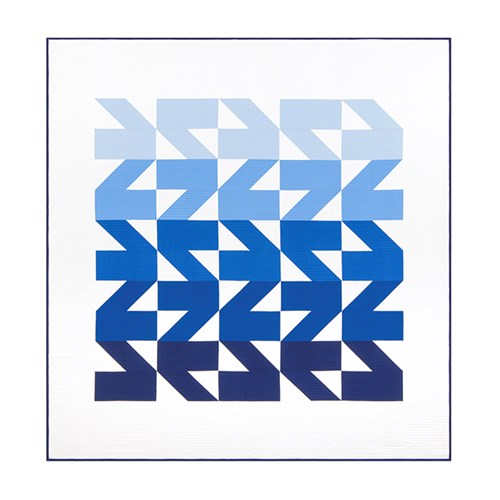 Modern Waves Quilt Kit in Blue - Throw Size - Initial K Studios