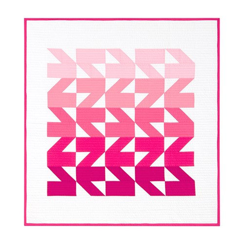 Modern Waves Quilt Kit in Pink - Throw Size - Initial K Studios