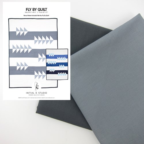 Fly By Quilt Kit in Gray - Throw Size - Initial K Studio
