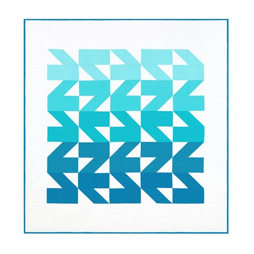 Modern Waves Quilt Kit in Sea Green - Throw Size - Initial K Studios