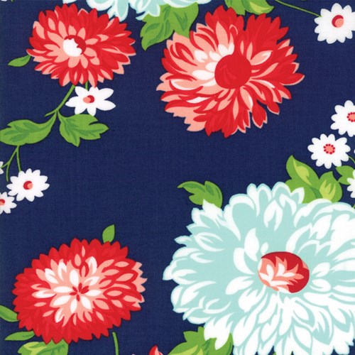 Large Floral in Navy