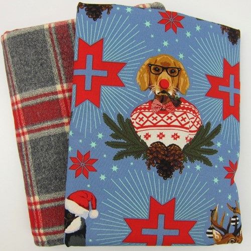 Whole Cloth Quilt Kit - Holiday Homies and Mammoth Flannel