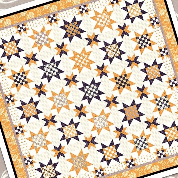 All Hallow's Eve Checkerboards & Stars Quilt Kit