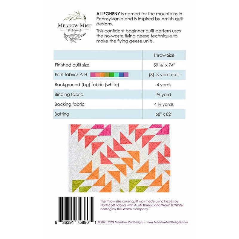 Allegheny Quilt Pattern | Meadow Mist Designs