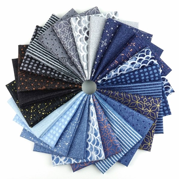 Almost Blue Fat Quarter Bundle by Libs Elliott