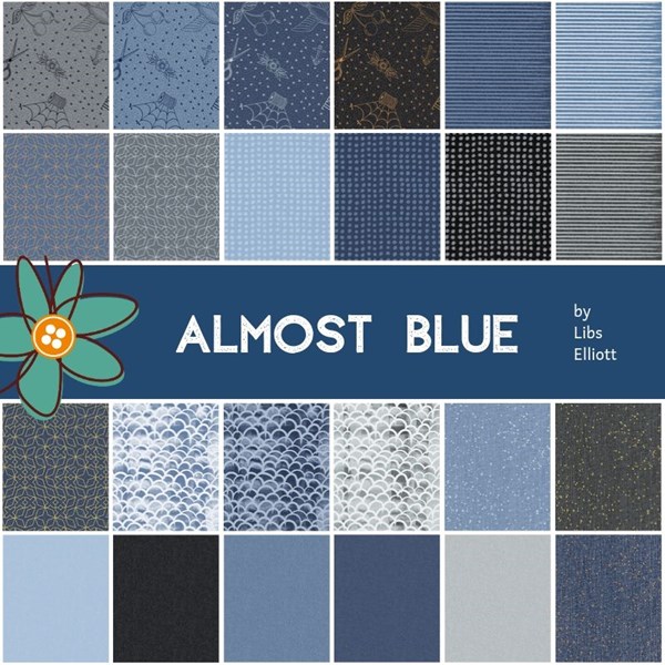 Almost Blue Fat Quarter Bundle by Libs Elliott