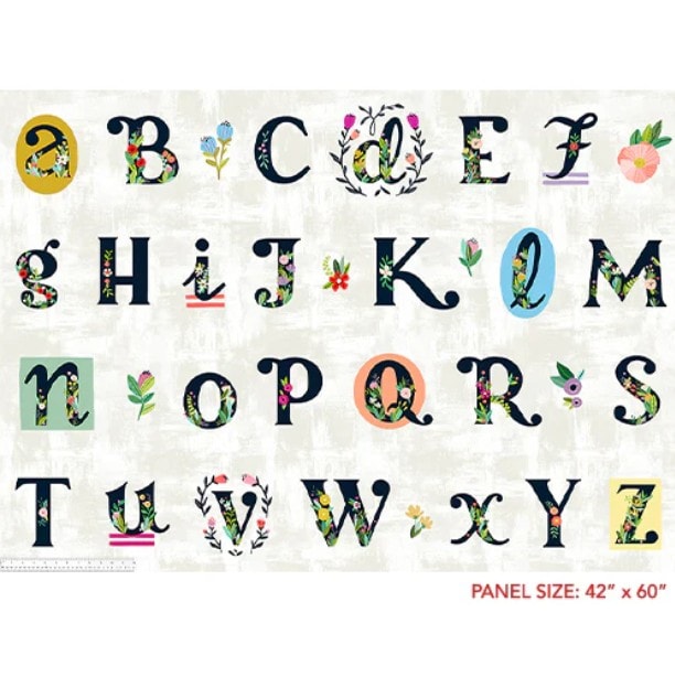 Alphabet Panel | ABC's in Bloom | 60" Panel - Multi