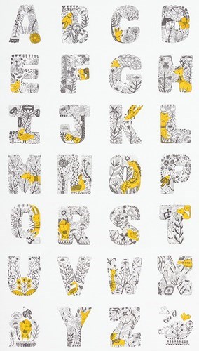 Alphabet 24" Panel - Sunflower