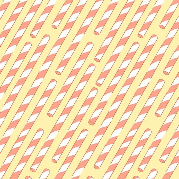 American Road Trip Straws - Yellow