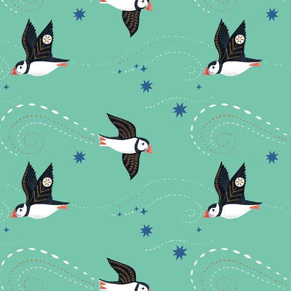 Arctic Puffins - Mint