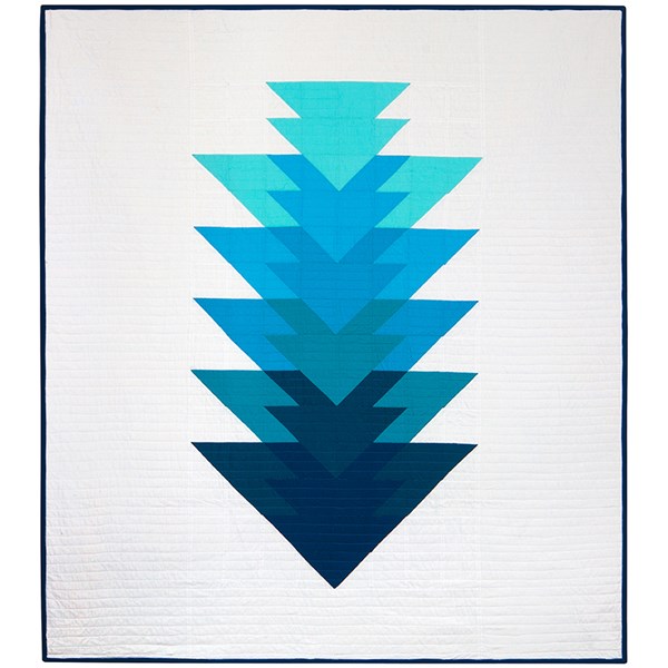 Arrowhead Throw Size Quilt Kit in Aqua - Initial K Studio