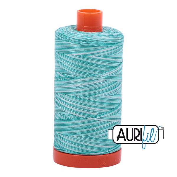 Aurifil 50wt Thread | 1422 Yards - Variegated Turquoise Foam 4654