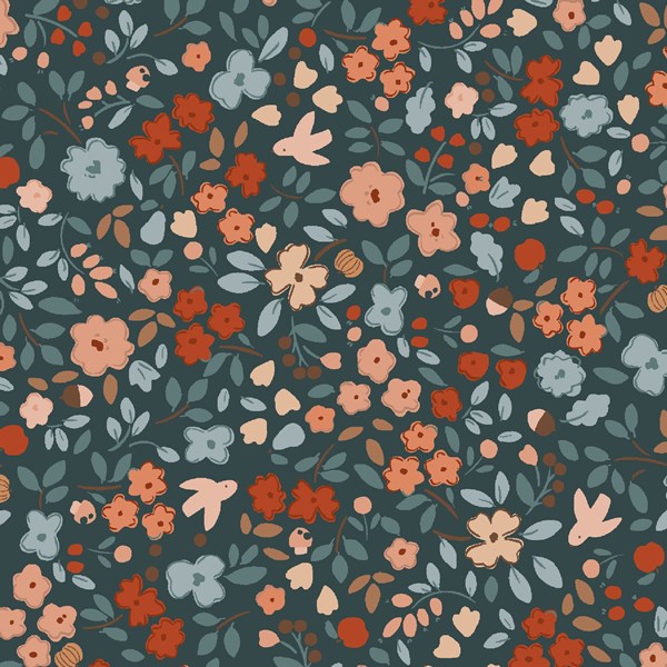 Autumn Floral - Carbon